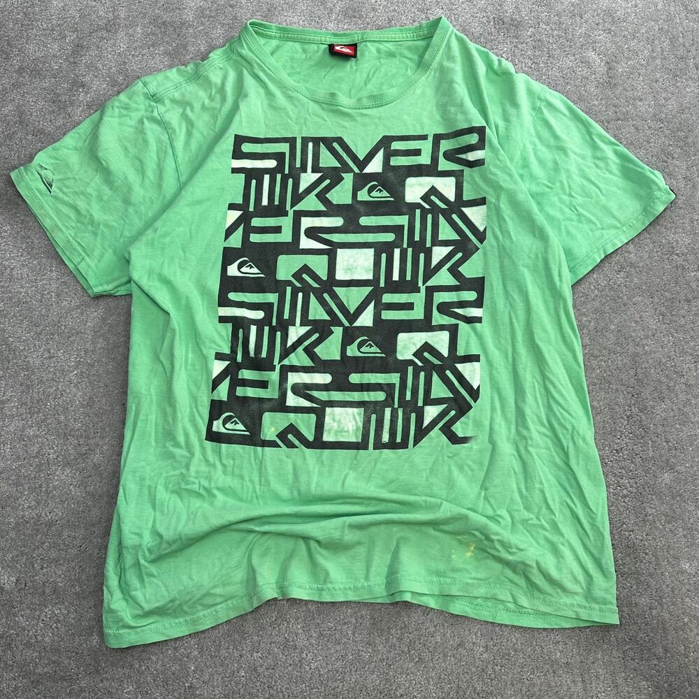 Quiksilver Graphic Tee Shirt Men's Large All Over Print Graphic Surfwear Skater